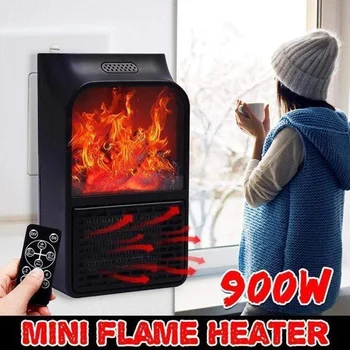 

Mini Electric Wall-outlet Flame Heater EU Plug-in Air Warmer PTC Ceramic Heating Stove Radiator Household Wall Handy Fan