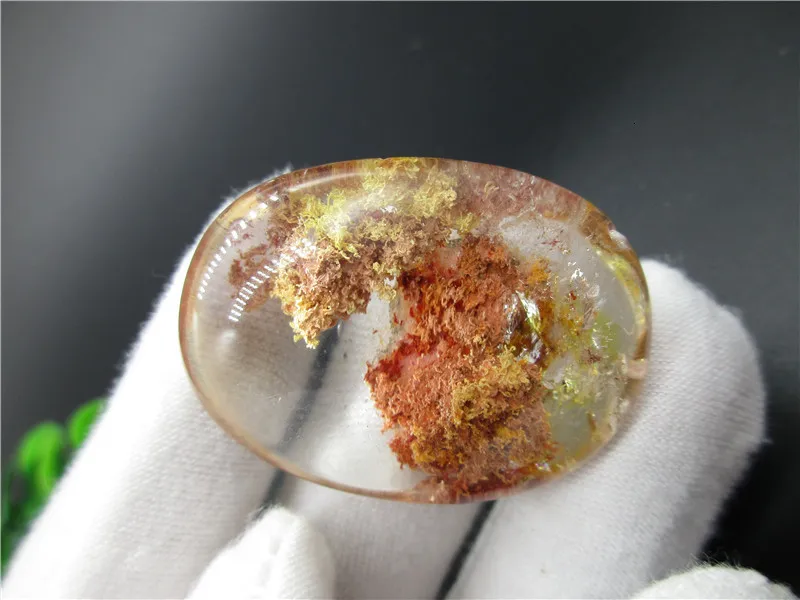 Натуральный желтый Ghost Phantom Quartz кристалл камень кулон Самоцветы с лечебным действием, образцы кулон