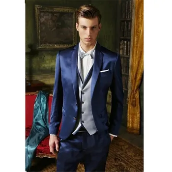 

Men Suit latest Coat Pant Designs Gray Double Breasted Wedding Custom Blazer Formal Groom Tuxedo Slim Fit 3 Piece Ternos