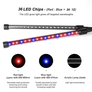 

LED Grow Light USB Full Spectrum Phyto Lamp With Control For Plant Seedlings Flower Indoor