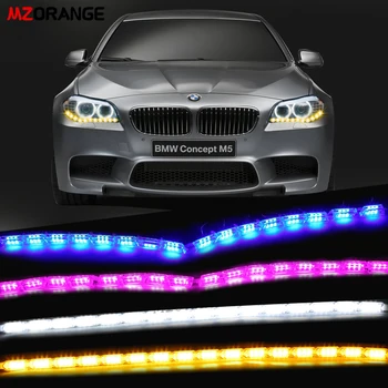 

MZORANGE Universal Flexible LED Daytime Running Light Waterproof Sequential Flow Headlight Turn Signal Flow DRL Strip Light