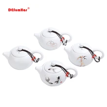 Ding печи белый матовый керамический чайник, кунг-фу чайник ручной работы кунг-фу чайный чайник церемония чайник для Пуэра 180 мл