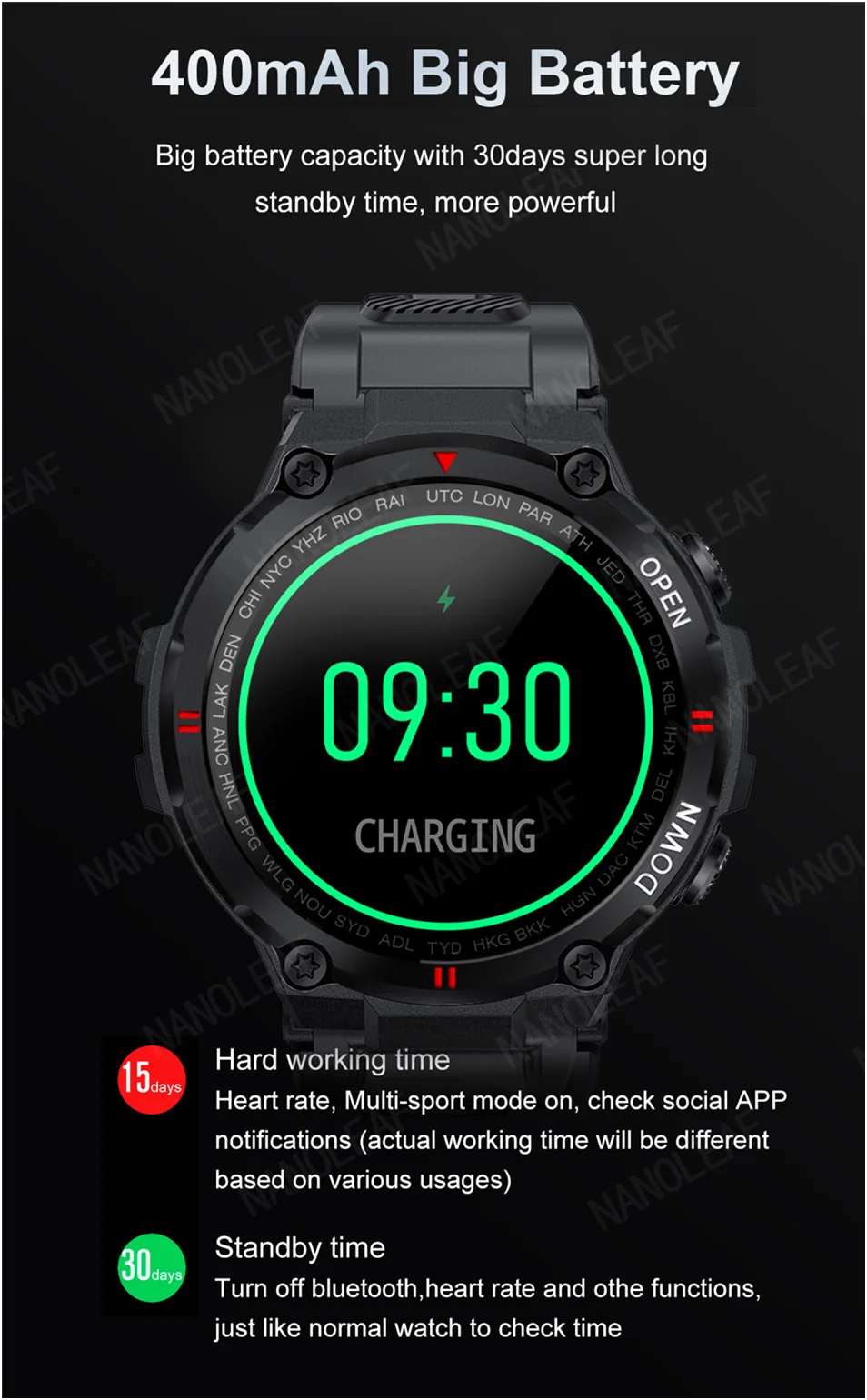 Smart Watch for Men with Call Answer Dial Military Style with Heart Rate Blood Oxygen Monitor Sleep Tracker Digital Wristwatch