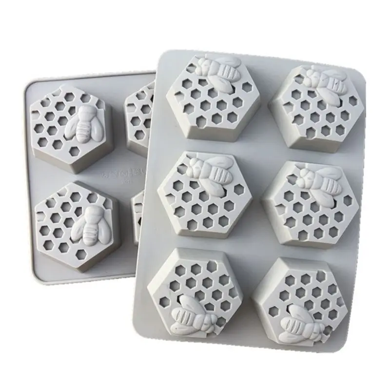 6 полости силиконовая форма пчелиная сота для мыла кекса шоколада ручная работа