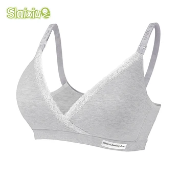 

SLAIXIU Women Breast Feeding Pregnant Clothes Breastfeeding Sleep Bra Nursing Bras Cotton Tow Hook-and-eye Pregnancy