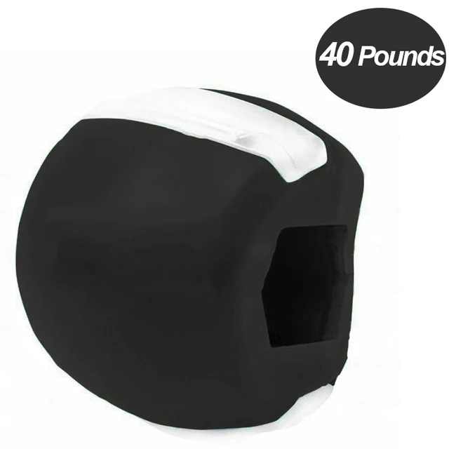 Masseter Ball Jawline Muscle Exerciser Chew Ball Food Grade Silicone Facial  Mandible Trainer Face Fitness Balls 20-50 Pounds 40 pounds black