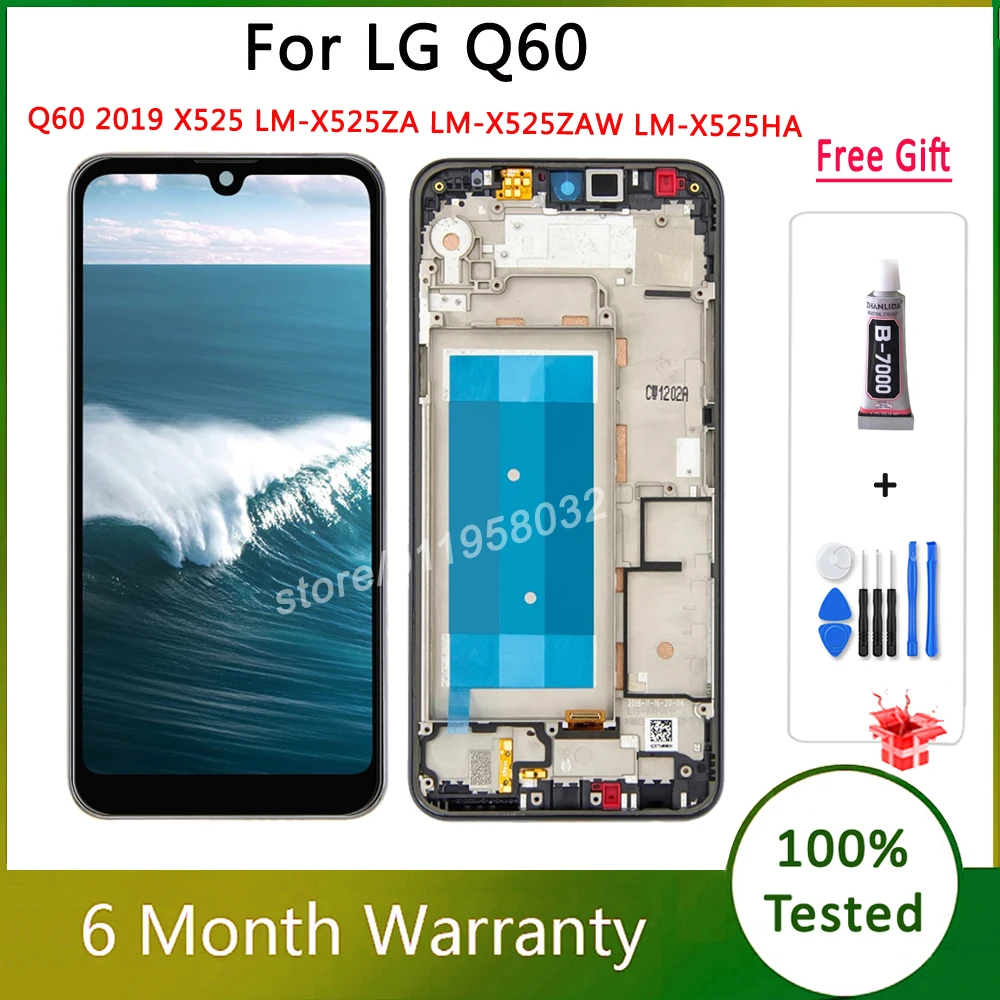 6 26 спереди Экран s для LG серии Q Q60 2019 X525 LM-X525ZA LM-X525ZAW LM-X525HA ЖК-дисплей Дисплей +