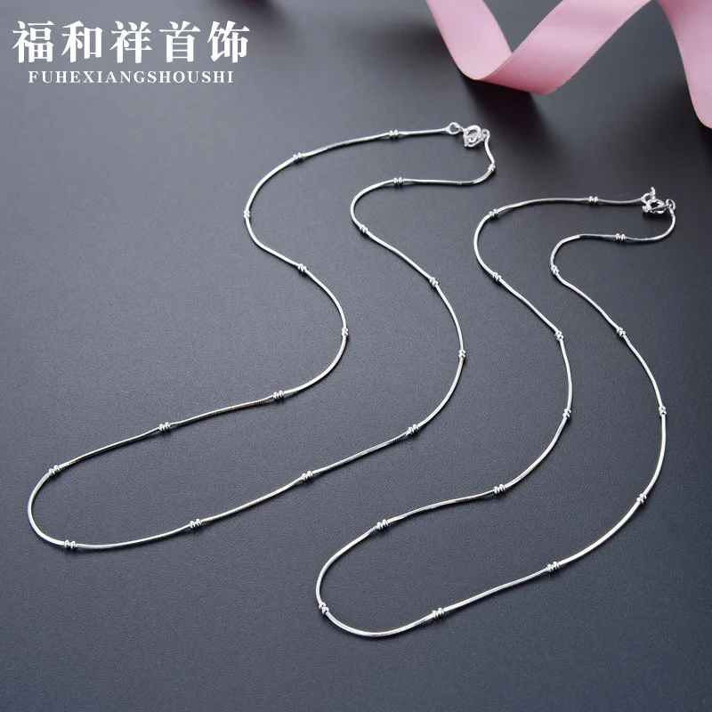 

Korean-style Simple 925 Sterling Necklace 08 Party Snake Bag 1.8 Double Choker Women's Popular Jewelry