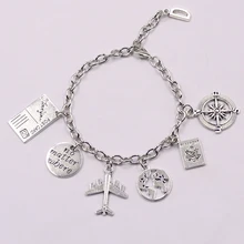 1 шт. браслет с самолетом, независимо от того, где кулон, браслет для путешествий, дружба, лучший друг, ювелирные изделия, сделай сам, ручная работа