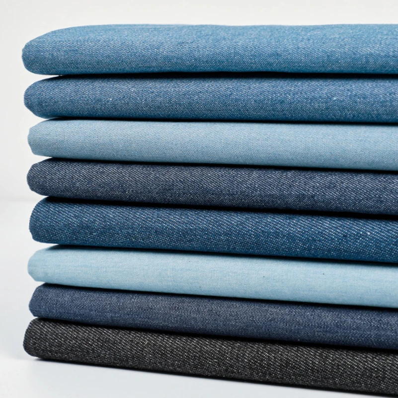 얇은 블루 코튼 워싱 데님 원단, 두꺼운 퀼팅 데님 바지, 셔츠 스커트, 바느질 액세서리, 0.5 미터 