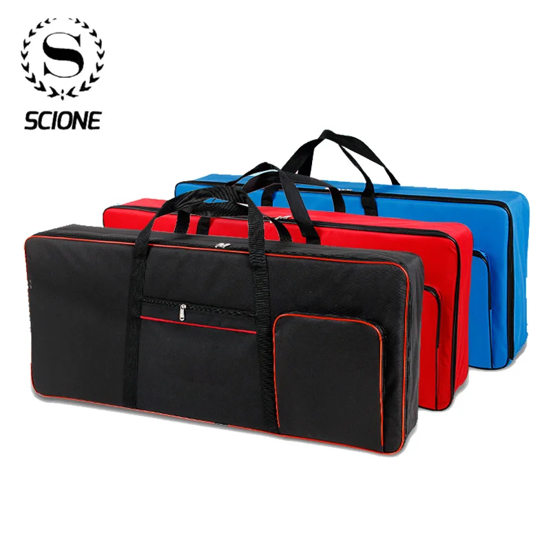 Funda para teclado de 61 teclas, funda portátil y duradera, Piano, impermeable, tela Oxford 600D, con funda acolchada de algodón de 10mm