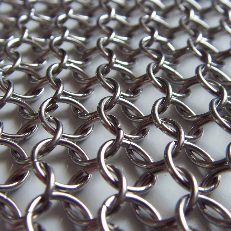 

8Inch X 6Inch Stainless Steel Cast Iron Cleaner 316L Chainmail Scrubber For Cast Iron Pan Pre-Seasoned Pan Dutch Ovens Waffle I