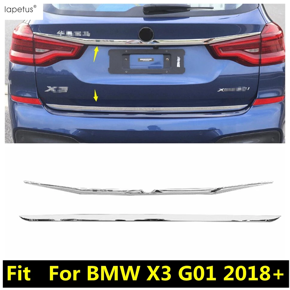

Rear Trunk Tailgate Door Tail Bottom Lid Strip Molding Decoration Cover Trim / ABS Accessories Exterior For BMW X3 G01 2018-2020