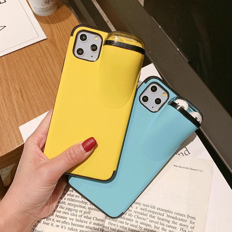 Чехол для телефона 2 в 1 футляр хранения наушников iPhone 11 Pro Max XS XR X 6 7 8 Plus AirPods