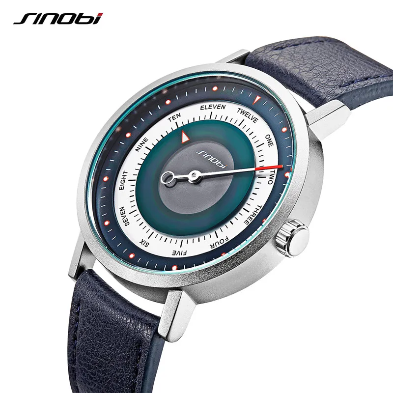 Sinobi Relogio masculin de luxo masculino pulseira couro relógios esportivos homem relógio quartzo à prova dwaterproof|Кварцевые