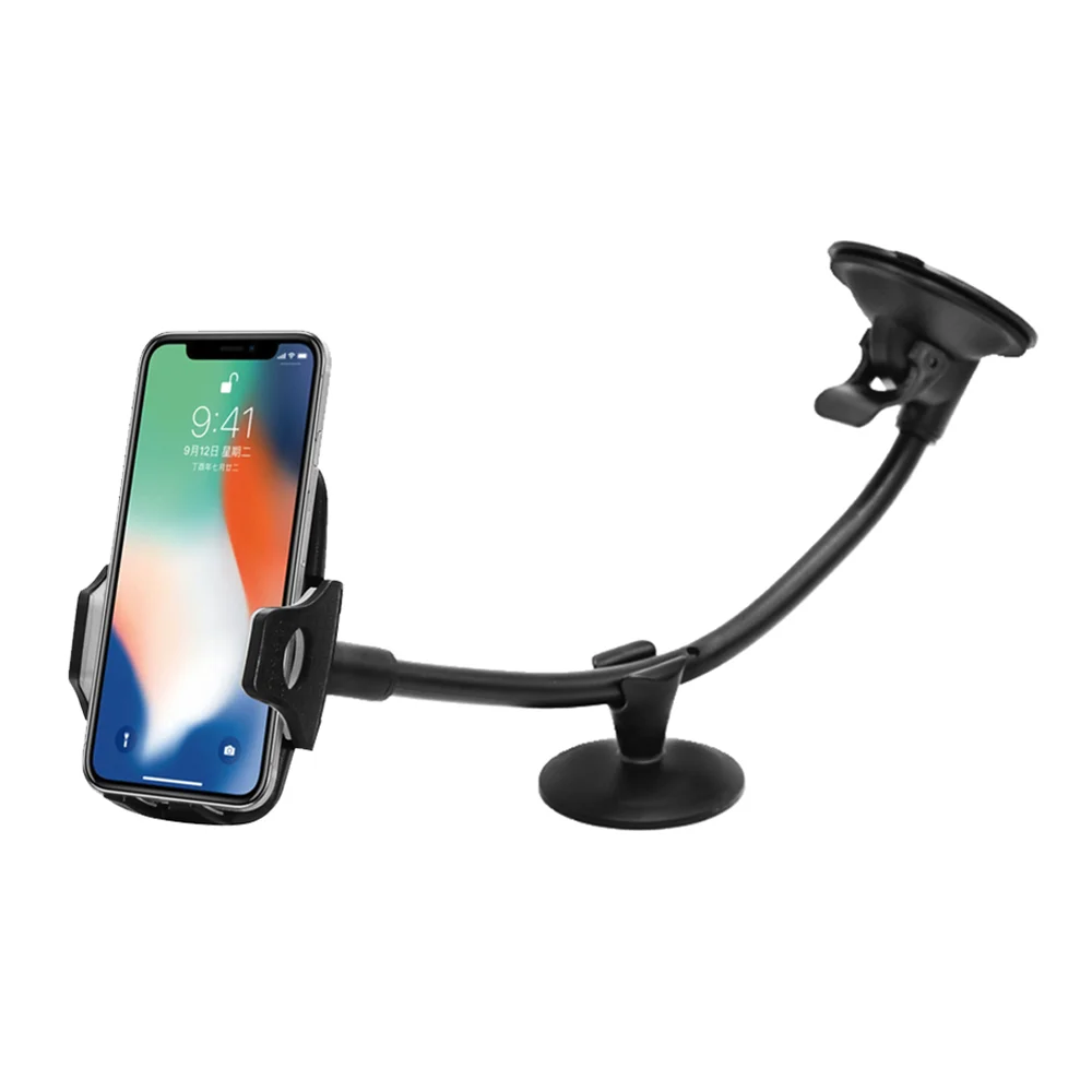 H352a70c0bac84b0792cdd3f6b116528eQ Universal Windshield Dashboard Flexible Long Arm Car Phone Stand Holder Mount For iPhone 13, 12, 11 Pro Max, 8 Xiaomi, Huawei Mallzona