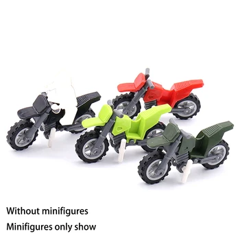 

1PCS Without mini figures Motocross Military Motorcycle Brick Building block Weapon Accessories Compatible with toys for kids