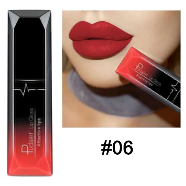 Waterproof Nude Matte Velvet Glossy Lip Gloss Lipstick Lip Balm Sexy Red Lip Tint 21 Colors Women Fashion Makeup Christmas Gifts 06