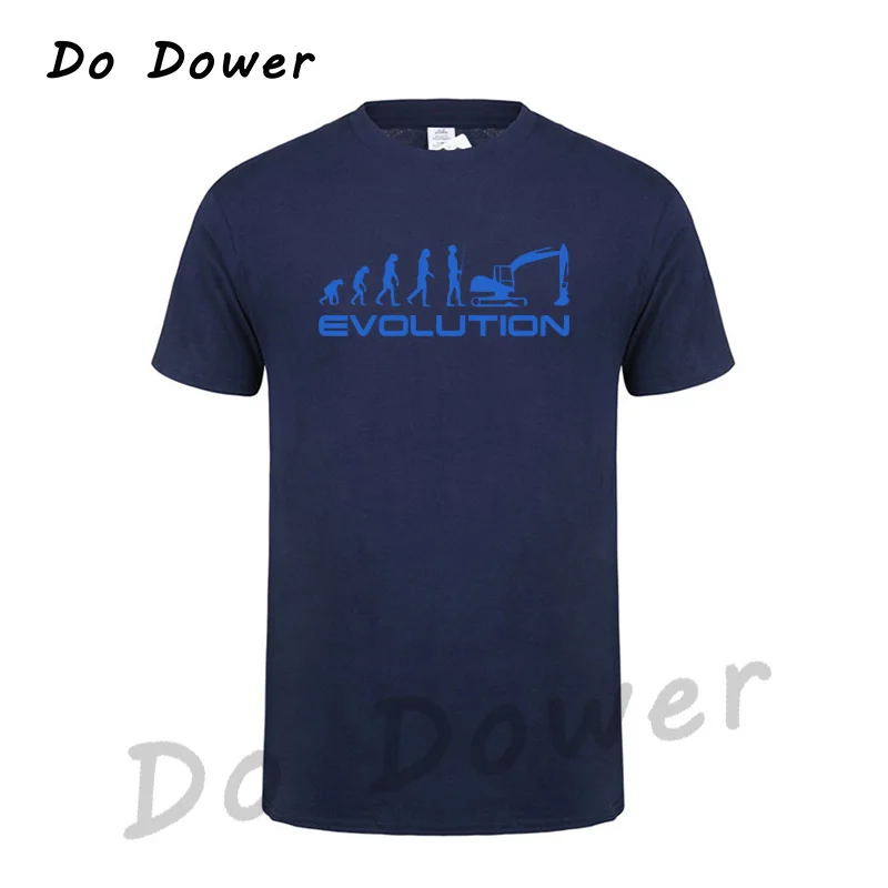 Navy Blue 4 Дизайнерская футболка Эволюция футболка Экскаватор строительная машина гусеница строительный работник Хобби Футболка - Цвет: Navy Blue 4
