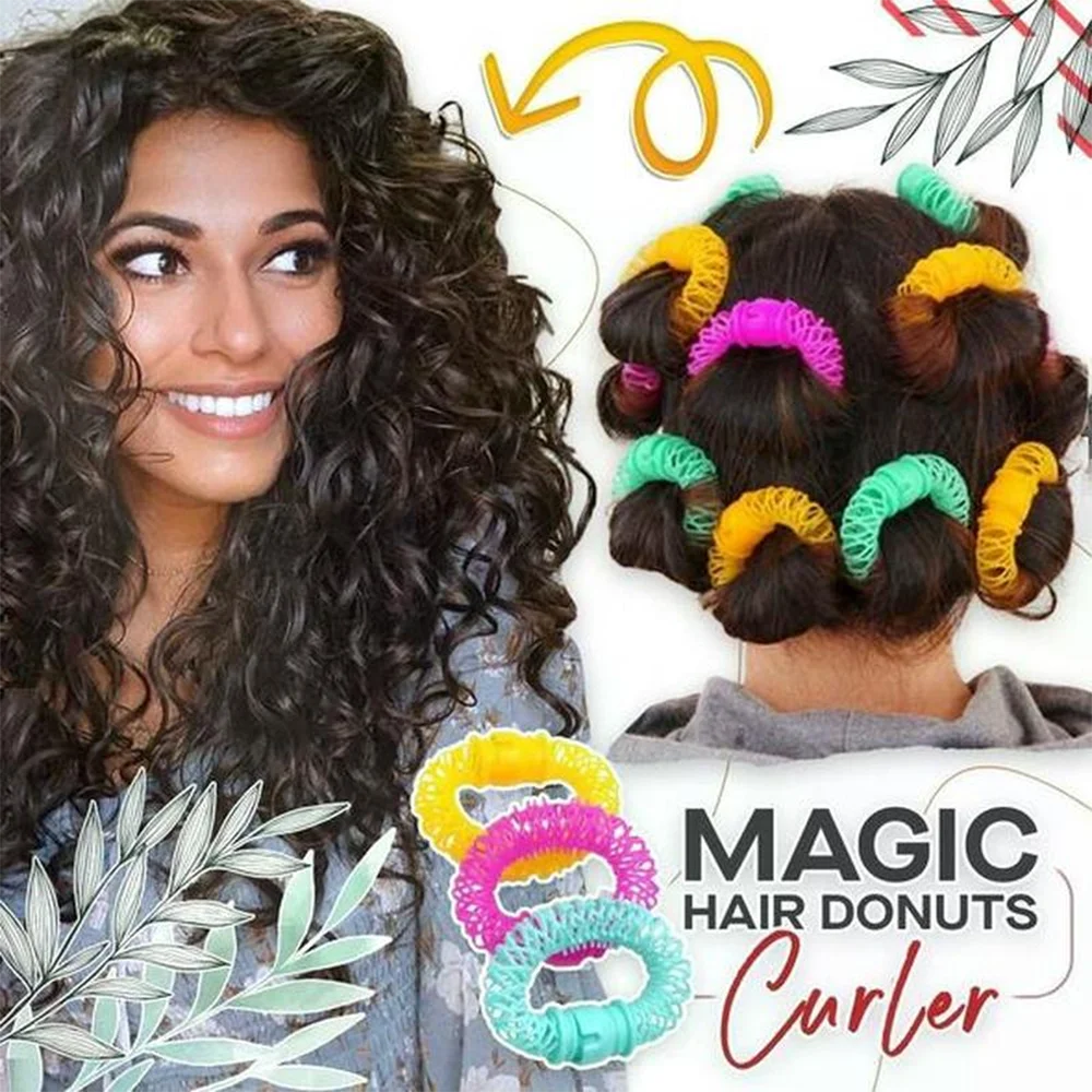 New Hair Curler Donuts Styling Roller Hairdresser Bendy Curls No Heat Spiral DIY Tool for Women Accessories | Красота и здоровье