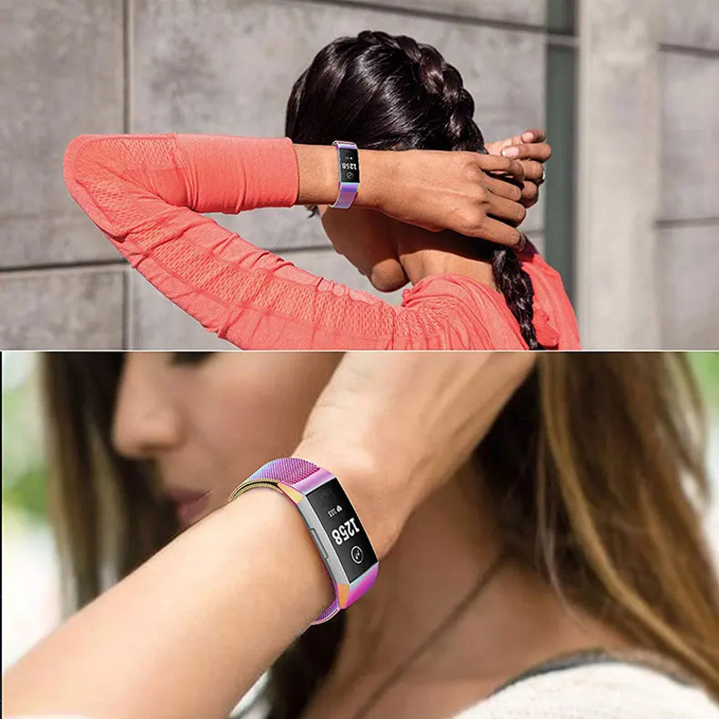 Миланский ремешок на петлю для Fitbit charge 3 часы ремешок для умного браслета из нержавеющей стали ремень спортивные часы ремешок на запястье