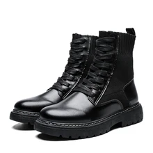 2019мужская обувь; мужские зимние ботинки; мартинсы; мужская кожаная обувь; ботильоны в ковбойском стиле; водонепроницаемые ботинки в байкерском стиле; Повседневная обувь; Coturno botas hombre
