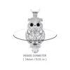 EUDORA Urn Cremation Pendant 14mm Owl Cage OPen Locket  Ash Holder Keepsake Capsule Necklace Hollow Ball DIY Jewelr k332n14 2