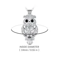 EUDORA Urn Cremation Pendant 14mm Owl Cage OPen Locket  Ash Holder Keepsake Capsule Necklace Hollow Ball DIY Jewelr k332n14 2