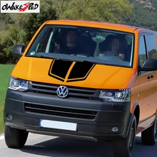  Sport Styling Car Bonnet Stripes Decor Sticker Decals For-Volkswagen Transporter T4 T5 T6 Auto Hood  Cover Engine Vinyl Decals 