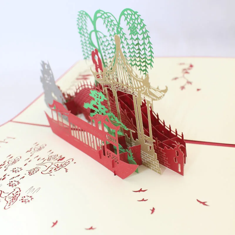 10 шт. лазерная резка мост для влюбленных 3D всплывающие открытки с конвертами для Дня Святого Валентина вечерние принадлежности для свадьбы