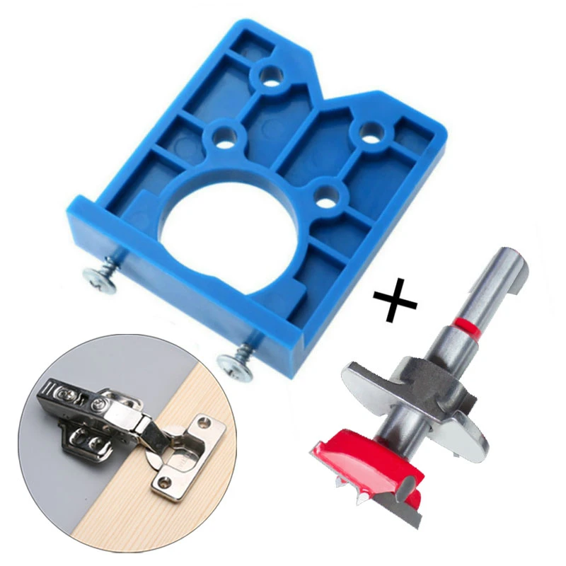 Details about   35MM Concealed Hinge Hole Jig For Kitchen Cabinet Door W Drill Bit Tool Set New 