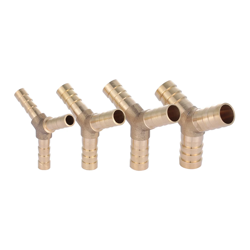 6/8/10/12MM Fuel Water Fluids Air Repair Connectors Brass Hose Tail Barb Fitting Union Cross Tee Y Bulkhead Pipe Tube Connector