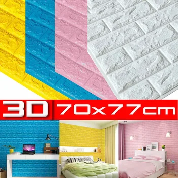 

3D Brick Wall Stickers Living Waterproof Foam Room Bedroom DIY Adhesive Wallpaper Art 70*77CM 5MM home Wall Decals