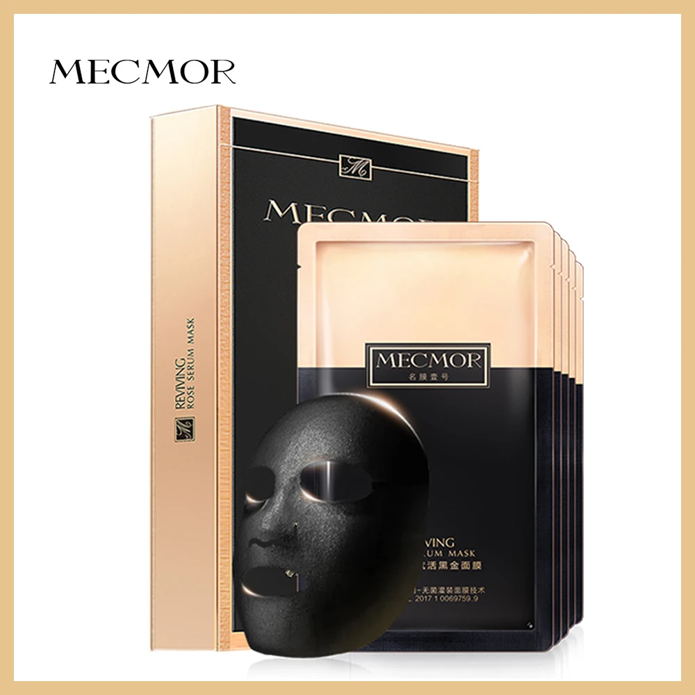 

MECMOR Completely Additive Free Reviving Rose Serum Facial Mask 5pc/set Pregnant Woman Usable Drinkable Black Gold Face Mask