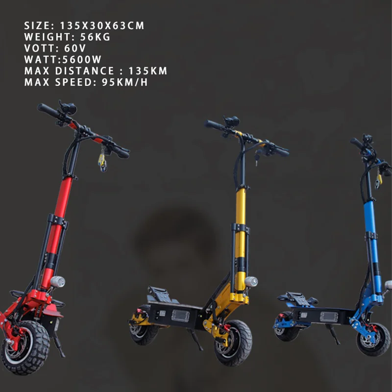 Best Powerful Electric Scooter 60V 5600W 11inch Off Road 38.5AH Electric Motor Adult kick e scooter folding patinete electrico adult 3