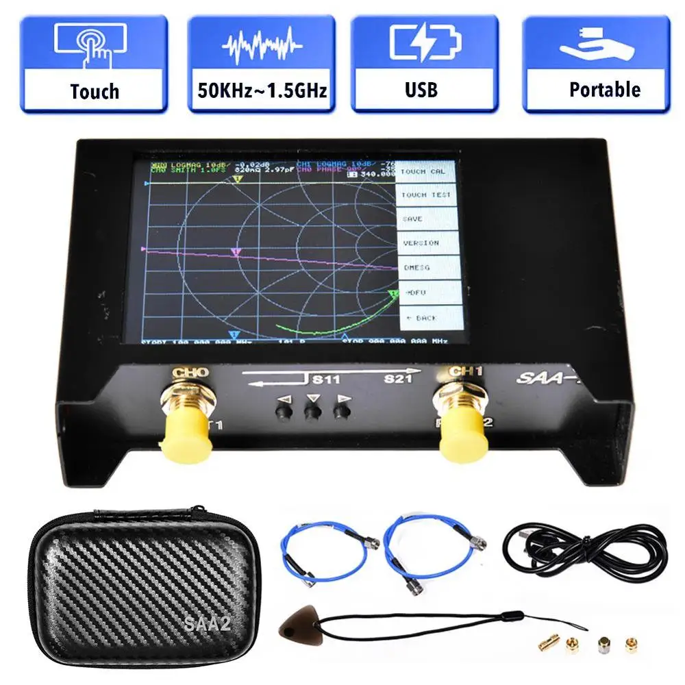 3G Network Analyzer Metal Accurate Antenna Analyzer with 2.8-inch Display Vector Analyzer For SAA2 Nano VNA V2 EVA Package afbeelding