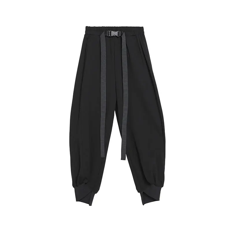 black WLD3033 XITAO Tide черные брюки с высоким кушак женская одежда модные корейские плиссированные штаны-шаровары с эластичной резинкой на талии Новинка WLD3033 - Цвет: black WLD3033