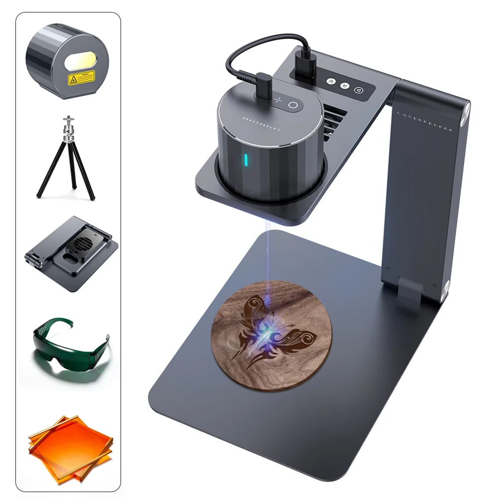 

Desktop Laser Engraving Machine 3D Printer Pro Laser Etcher Cutter Electric Bracket with Stand Protective Glasses For Design