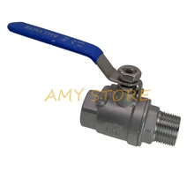 DN25 " BSP Женский x Мужской резьбовой шаровой клапан из нержавеющей стали SS304 виниловая ручка