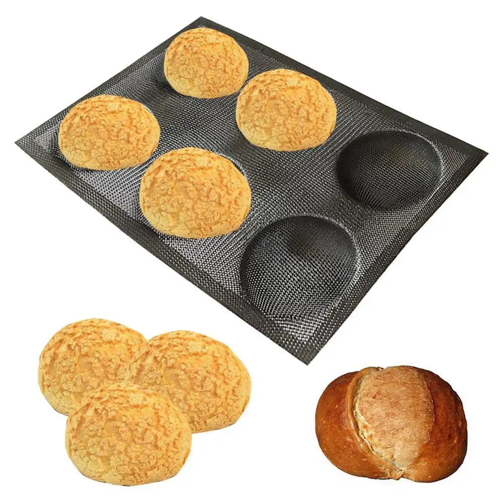 

Semi-circular Bread Mold Silica Gel Glass Fiber Coating Breathable Egg Tart Mold Baking tools