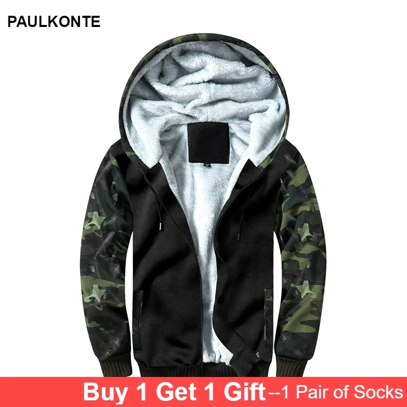 

Autumn and winter men's camouflage color sports high quality casual fashion plus velvet thick men's casual hoodies