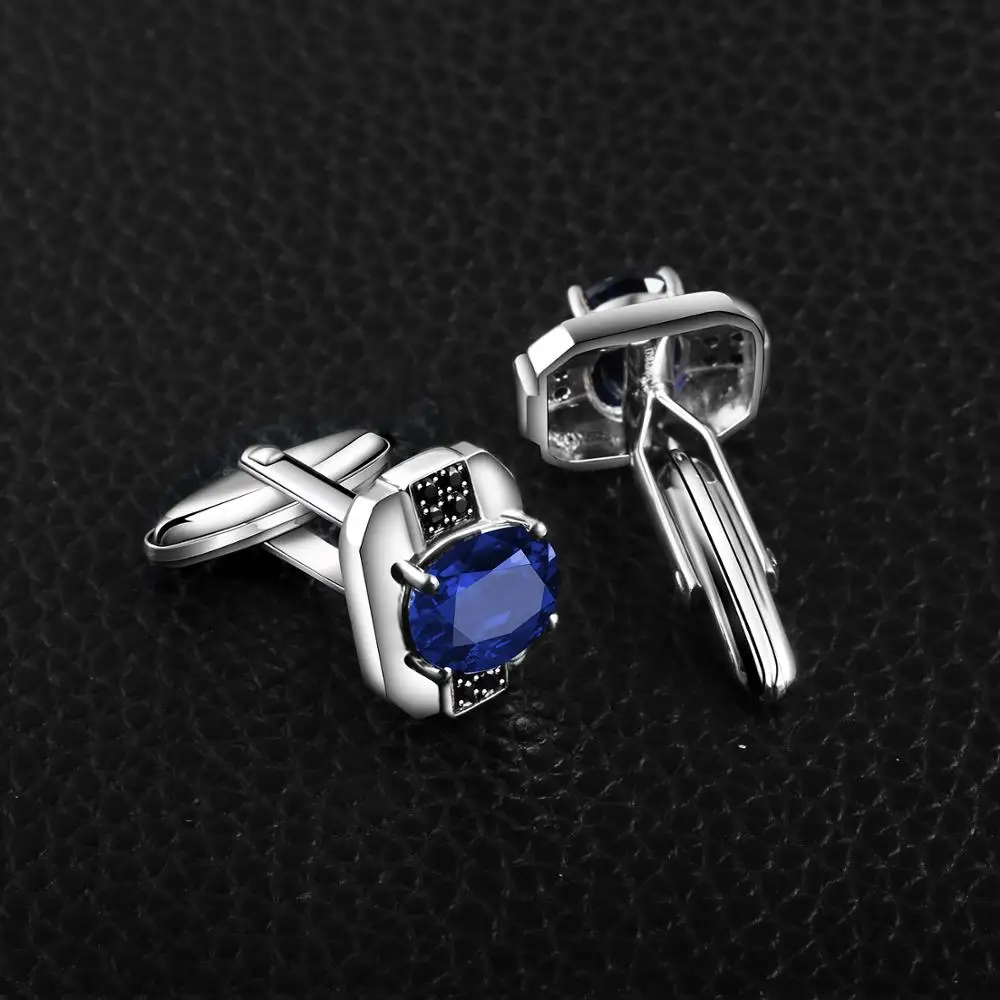 Jewelrypalace мужские сапфировые черные шпинели юбилей помолвки Свадебные Запонки 925 пробы серебро