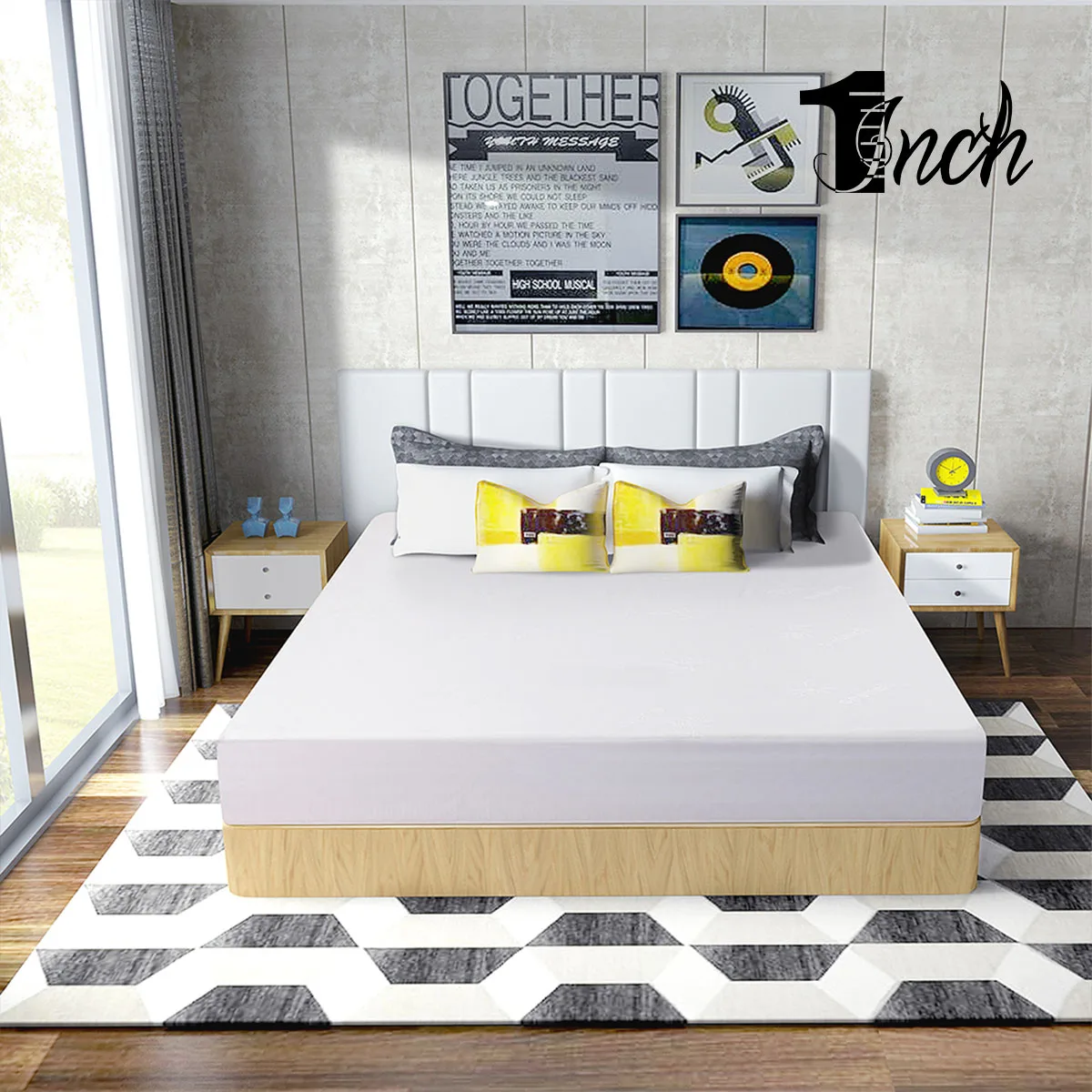 

1inchom King/Queen/Twin Size Bamboo Mattress Soft Breathable Fabric Protector Waterproof Bamboo Soft Hypoallergenic Fitted Pad