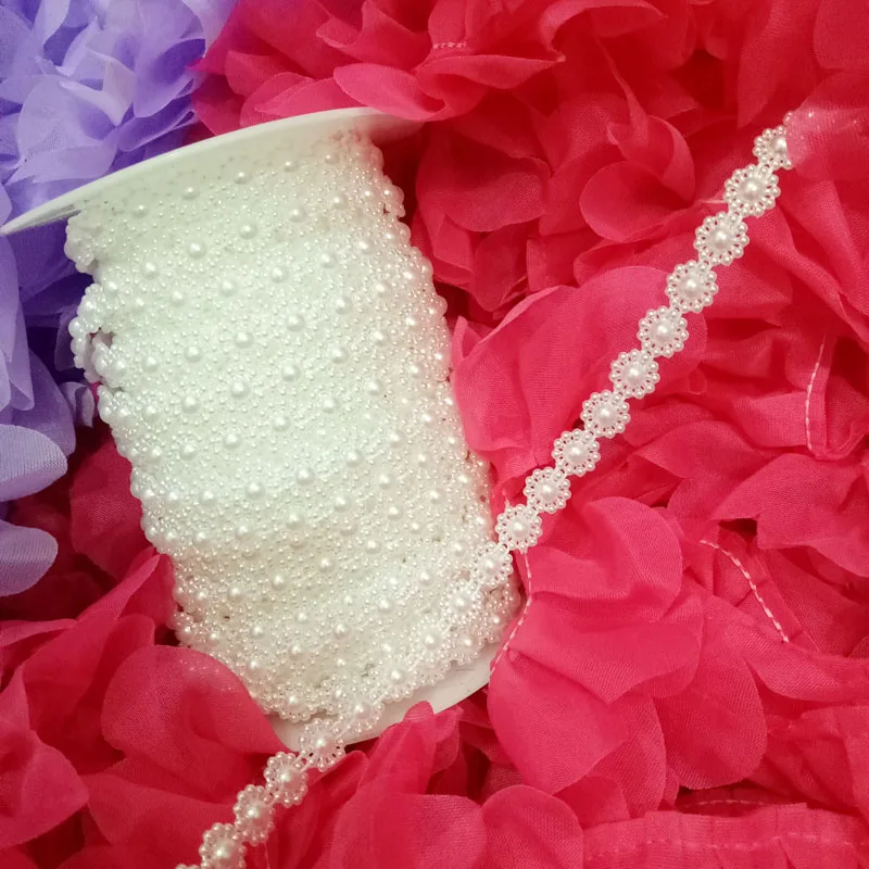 1M Gold Lace Crystal Beads Silver Sequin Fabric White Beaded Trim Ribbon Sewing Applique Collar Guipure Decor Accessories QY10