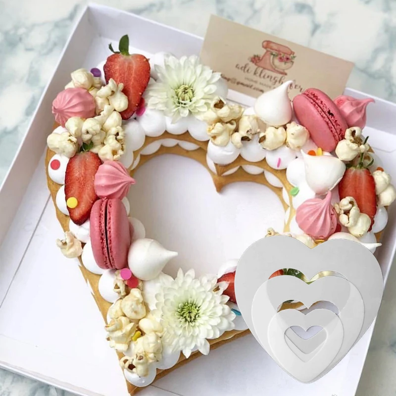 ハート形のケーキ型ペットプラスチック製のケーキデコレーション ツールconfeitariaメーカー便利なベーキングアクセサリー6 8 10 12 14インチ ケーキ型 Aliexpress