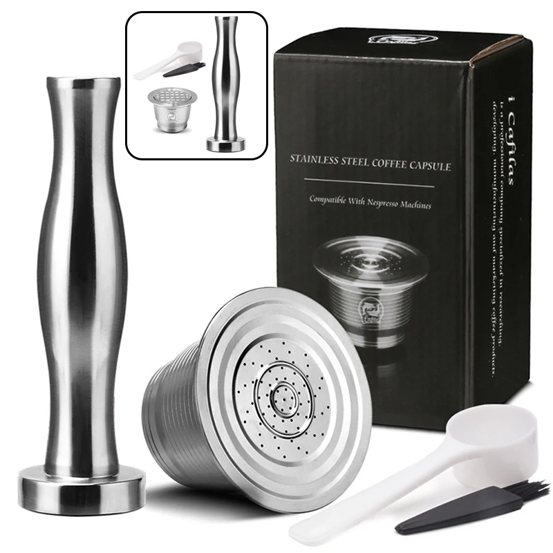 

Refillable Coffee Capsule Powder Tamper Set For Nespresso U Pixie Le Cube Coffeemaker Machine Coffeemaker Set