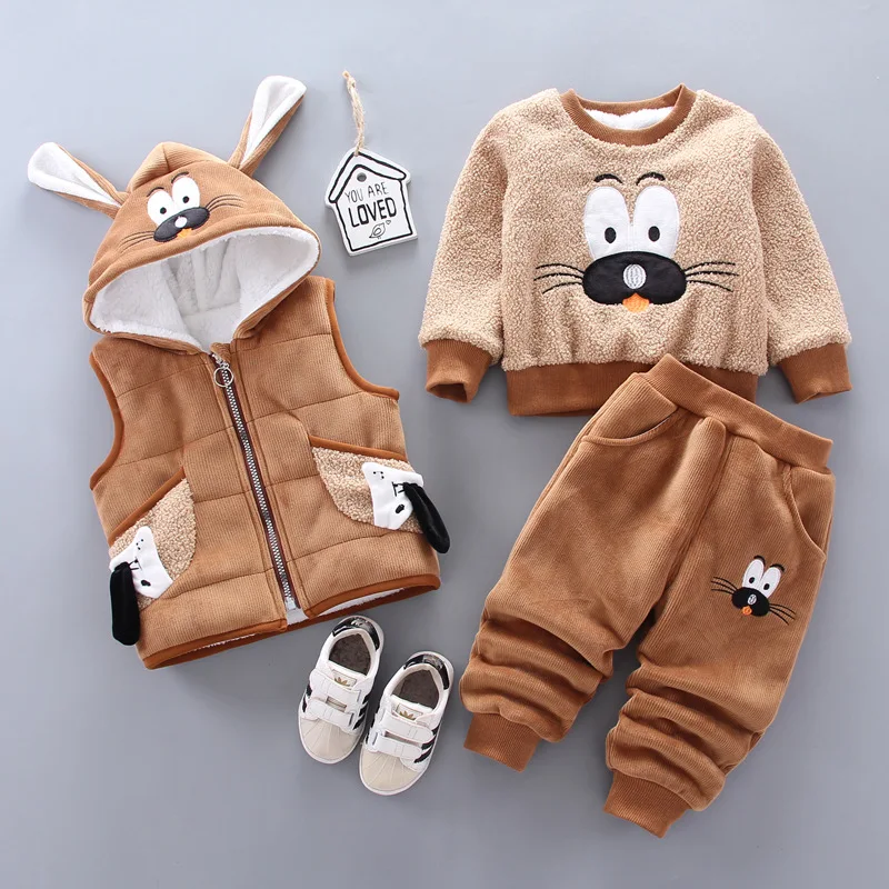 

Childrenswear Autumn And Winter New Style 2019 Infant Fleece-Lined Set Childrenswear BOY'S Childrenswear GIRL'S Suit