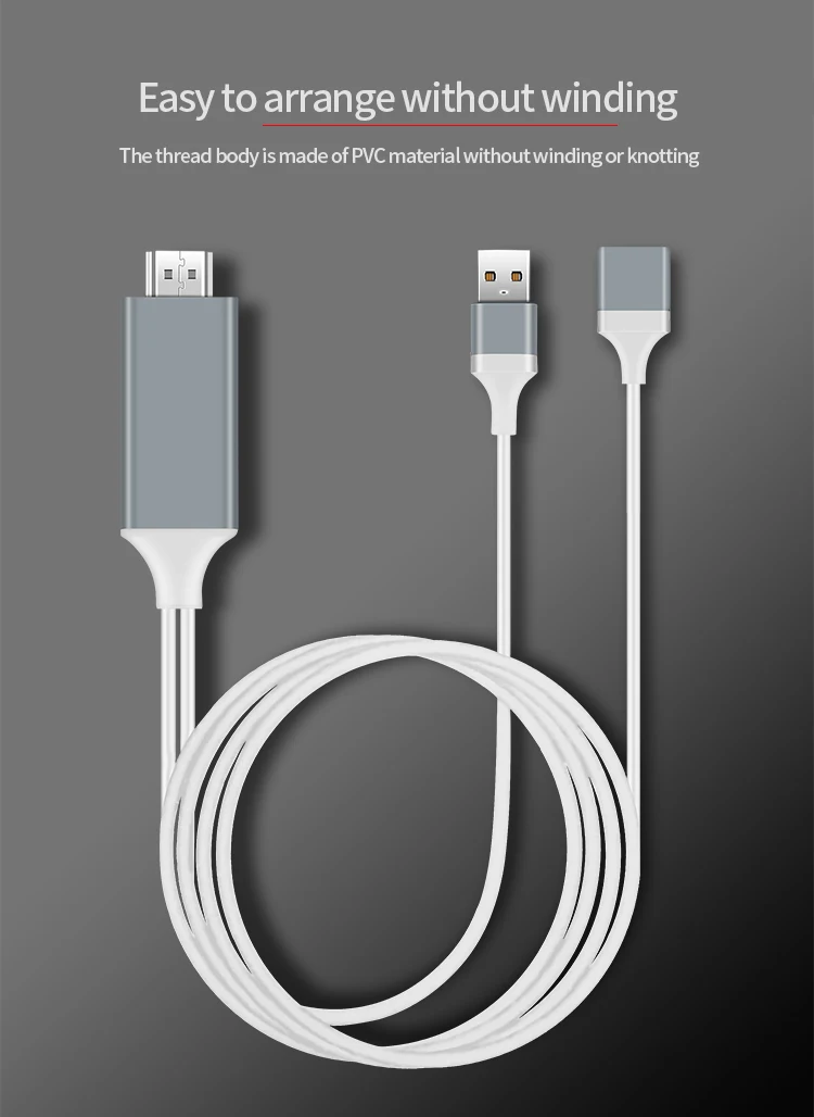 HD мультимедийный проектор ios USB HDMI кабель зеркало литой дисплей 1080P Full HD HDMI AV адаптер видео кабель для iPhone к HD ТВ проектор