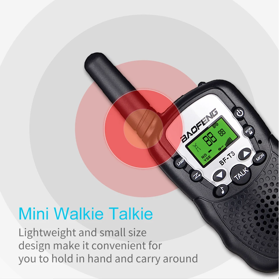 2 шт Baofeng T3 Walkie Talkie 3-10 км Talk Range Interphone для детей взрослых на открытом воздухе Приключения двухдиапазонный fm трансивер bf t3