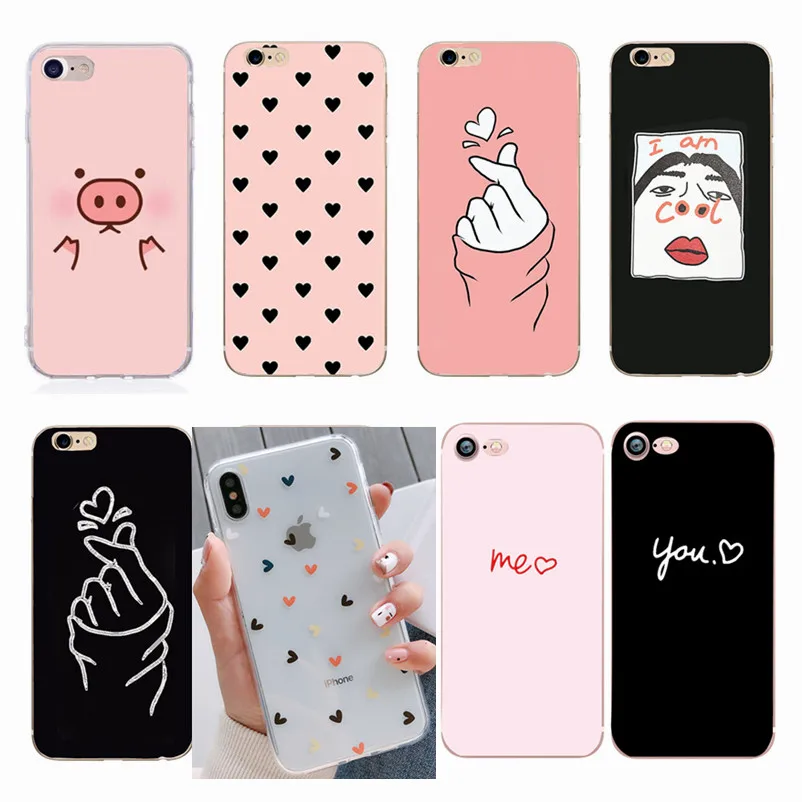 For iPhone 6 6S 7 8 Plus Ultra Thin Cases for X XS Max Cute Pink Pig TPU Phone 5S 5 SE Fundas | Мобильные телефоны и